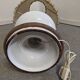 Lampe de sol en grès émaillé blanc et abat-jour en laine, années 60-70
