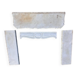 White marble fireplace mantel