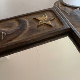 Antique carved wooden mirror