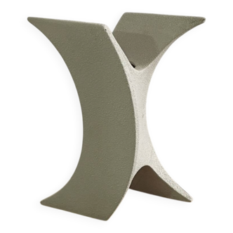 white vase Sculptural Wave -Ceramic - Roberto Rigon - Italy - 1960-70