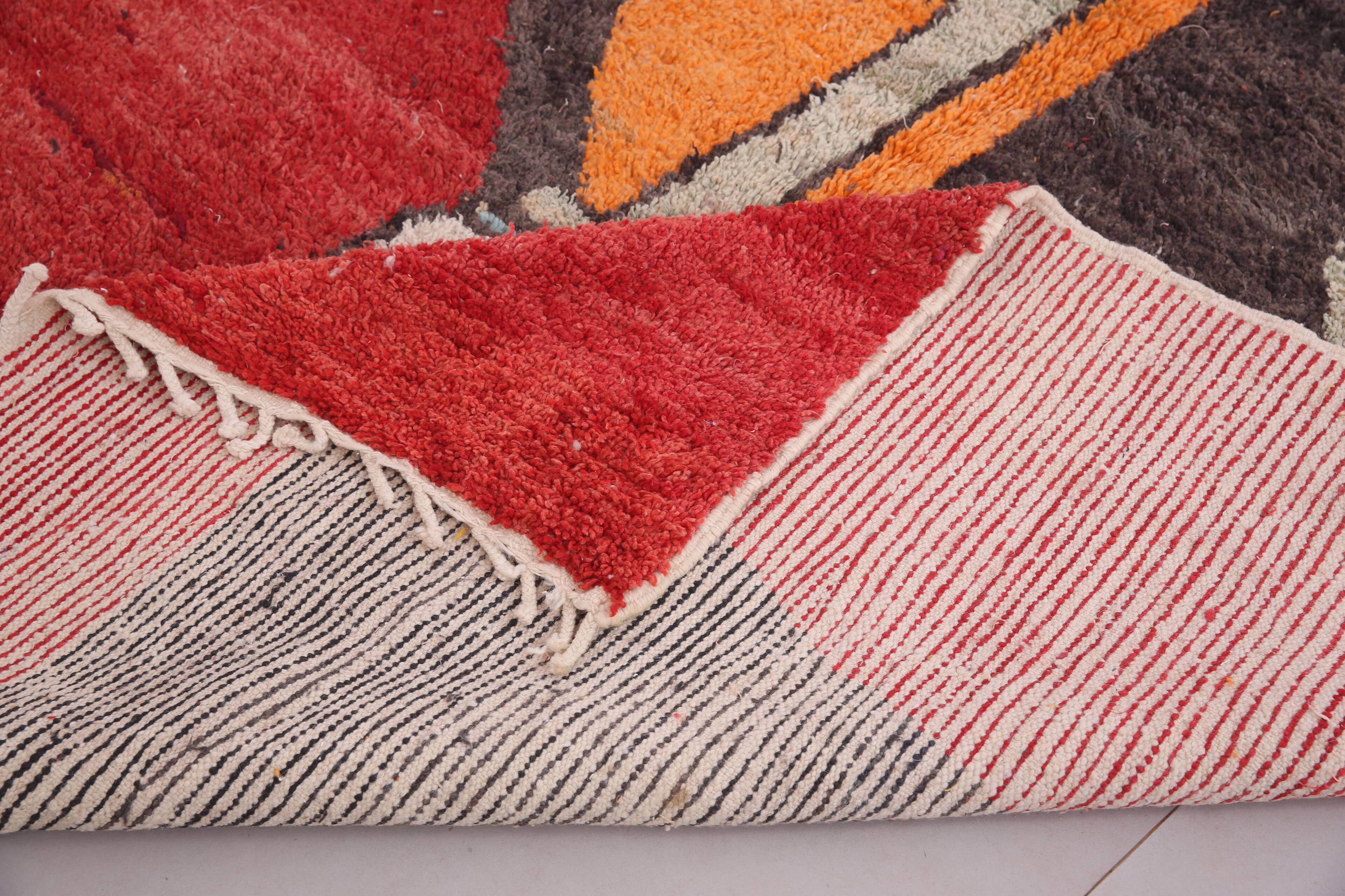 Abstract Vintage Moroccan Rug 238 x 334 - Berber Wool Rug - Handmade Rug