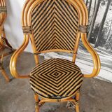 Set of 4 rattan armchairs