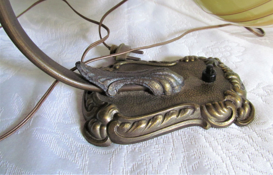 Lampe de bureau allemande, bronze et verre drgm vintage 1930-1940