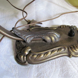 Lampe de bureau allemande, bronze et verre drgm vintage 1930-1940