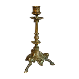 Bougeoir en bronze doré tripode XIXème