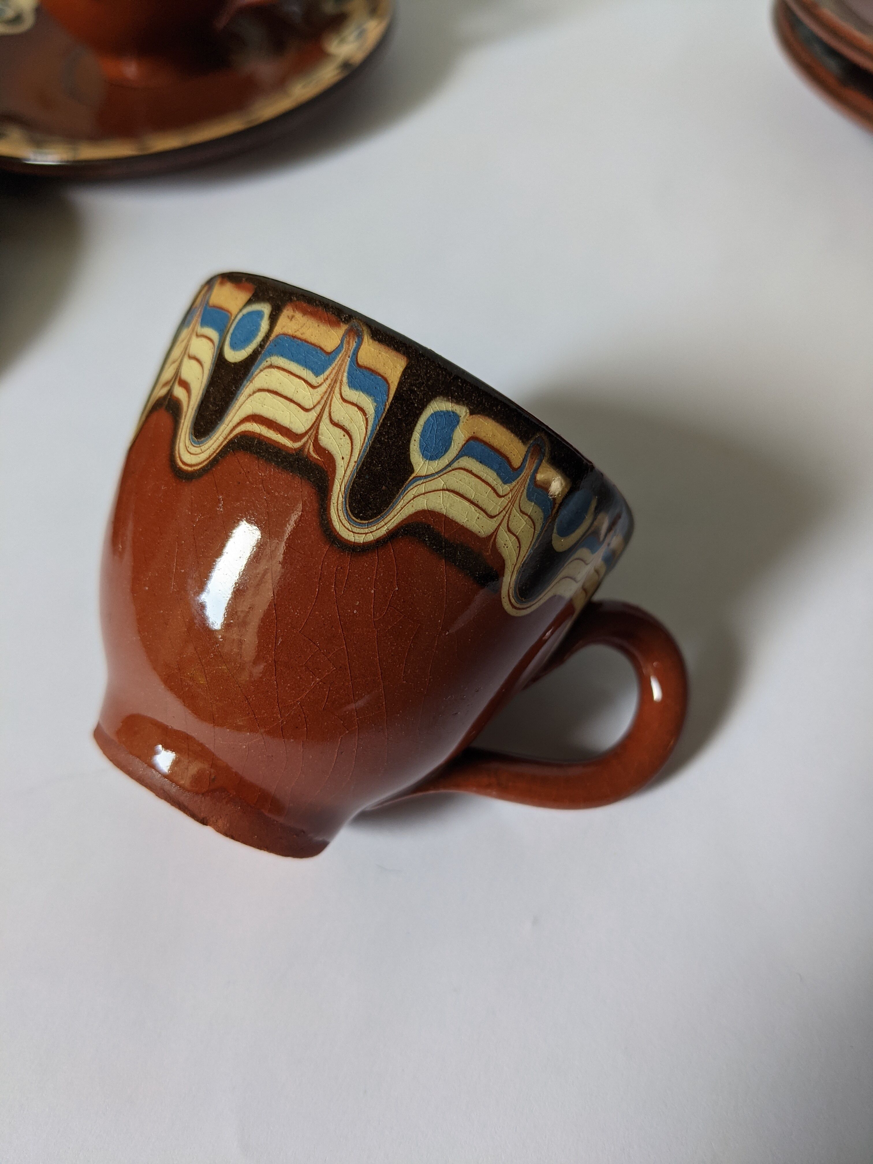 Brown glazed ceramic coffee service