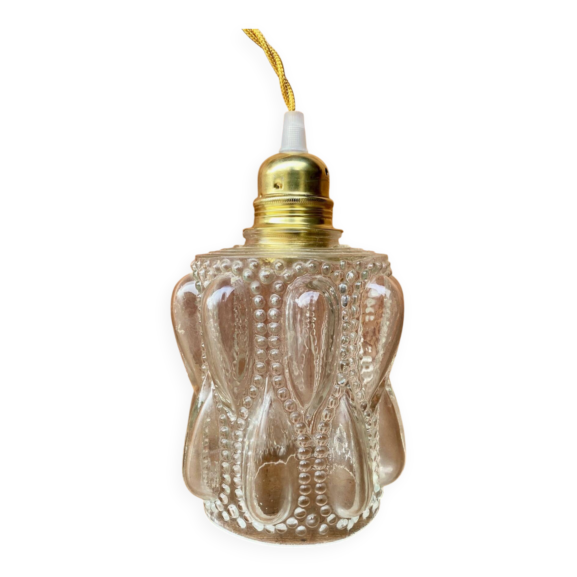 Vintage bubble glass pendant globe