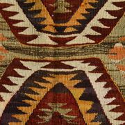 5x9 Dark Red & Cream Turkish Antique Kilim Rug, 150x271Cm