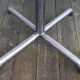 Square bistro table with metal legs