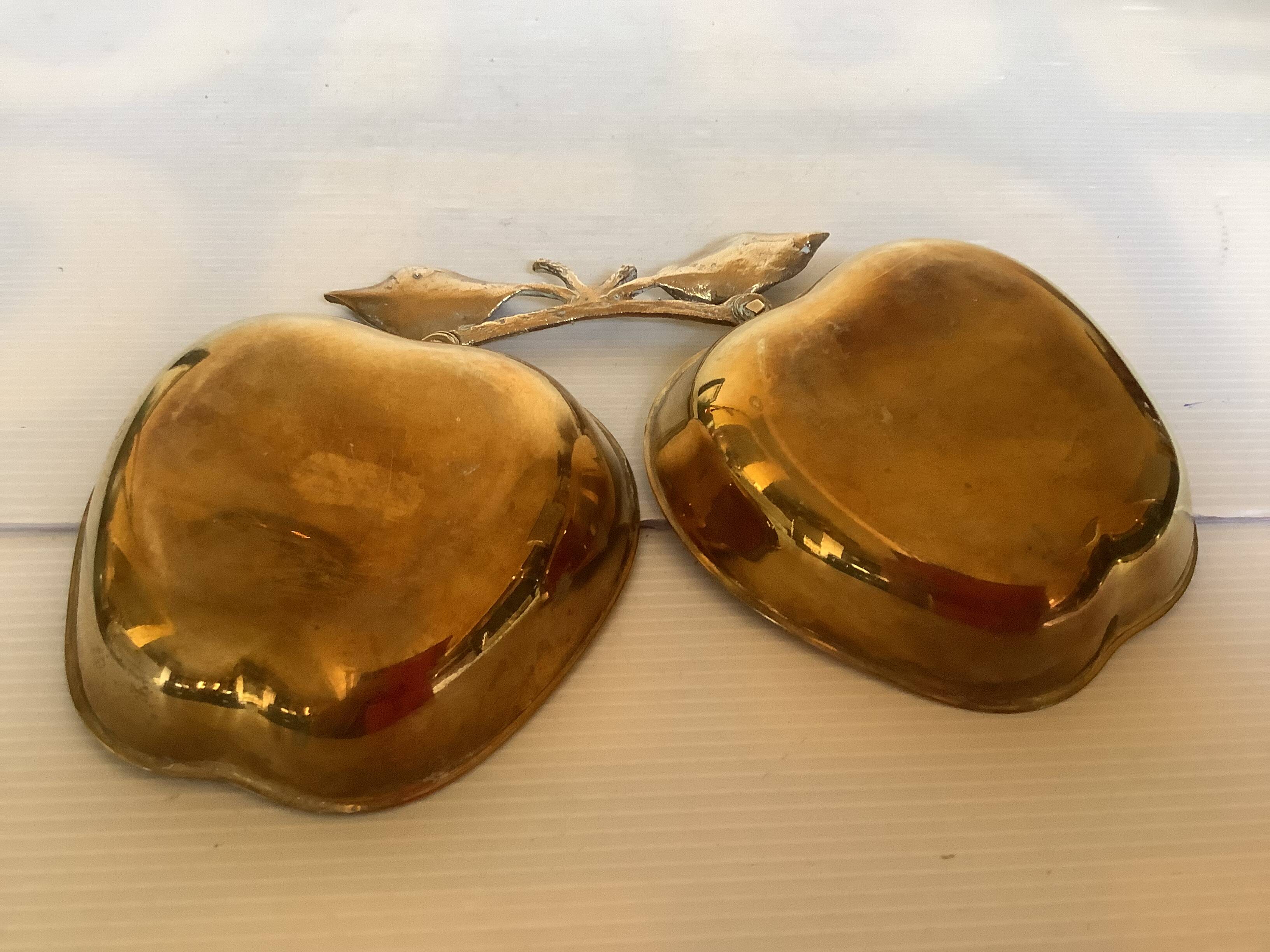 Double brass apple tray