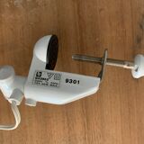 White pyramid desk lamp embnched white pyramid Lungean and Pellmann 1980