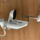 White pyramid desk lamp embnched white pyramid Lungean and Pellmann 1980