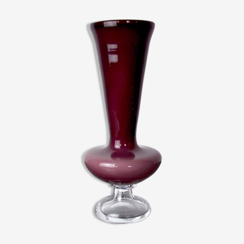 Vase violet en verre de murano, italie, 1980