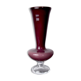 Vase violet en verre de murano, italie, 1980