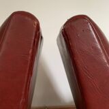Pair of vintage burgundy red armchairs