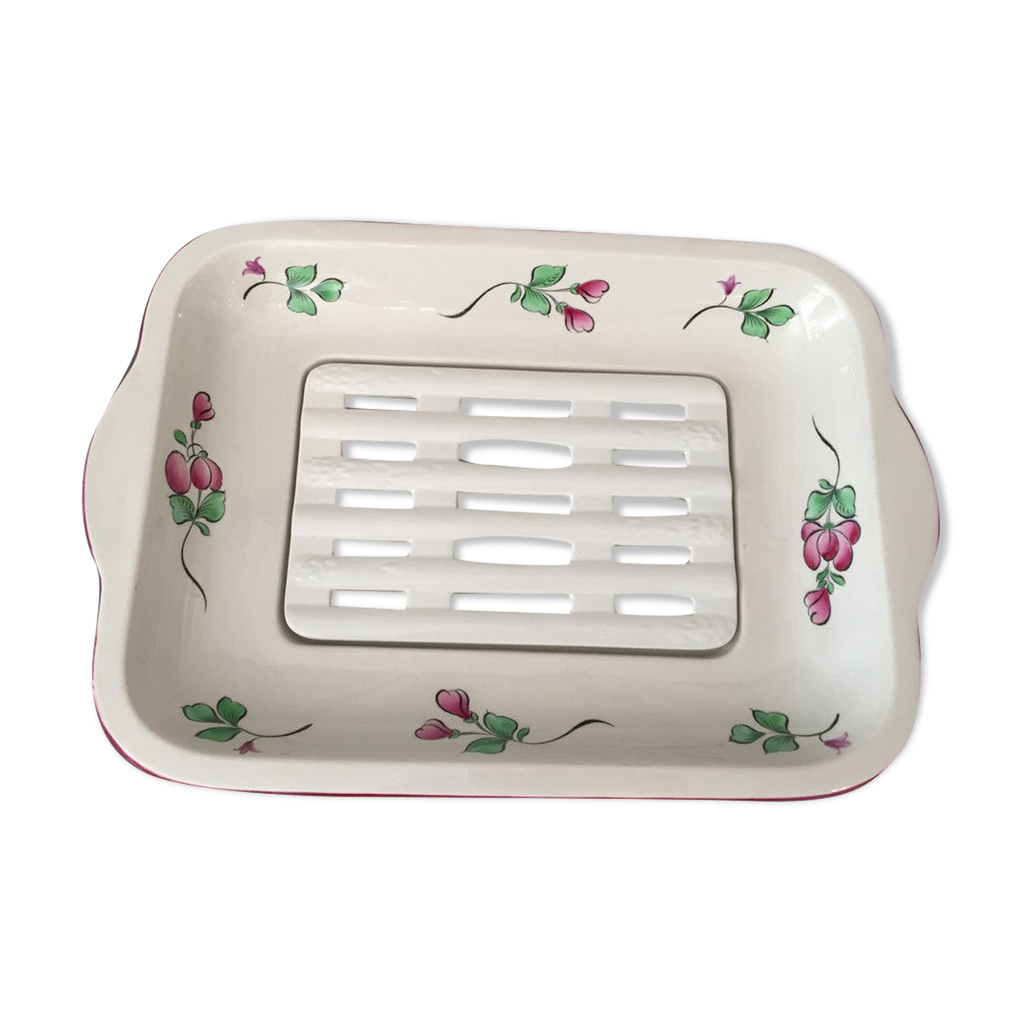 Plat a asperges en porcelaine de Luneville k&g