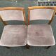 2 Scandinavian Baumann chairs in solid wood and purple velvet, 1960.