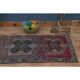 1970s Vintage Turkish Handmade Wool & Cotton Purple Runner Rug 91X359