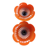 Vintage orange flower wall light, diameter 25.5 cm.