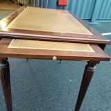 Old style flat desk louis xvi leather tray with 2 pulls