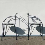Pair of 'Silver Moon' chairs by Pascal Mourgue - Fermob. Vintage 80s.