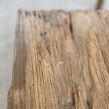 Small side table or stool in four-legged blond teak H:30 L43 l30