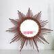 Vintage sun mirror - rattan / wicker - 1970