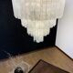 Multi-level chandelier in vintage murano glass - 78 glasses blanc d'albatre