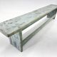 Vintage Industrial All-wood Bench, Original Paint, 1950's