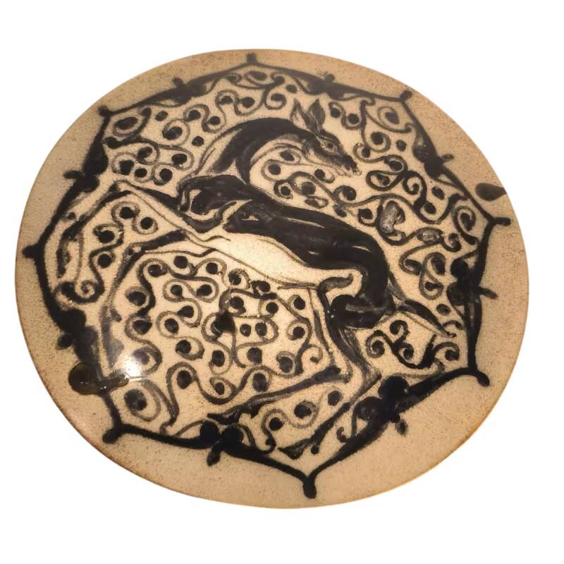 PIERRE PAULUS, rare wall plaque 'Antelope' Art Deco Africanist, ceramic