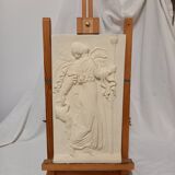 Bas-relief, museum replica, dancing maenad, ancient Greece, handmade plaster cast