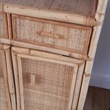 Rattan stand shelf and canning 50s