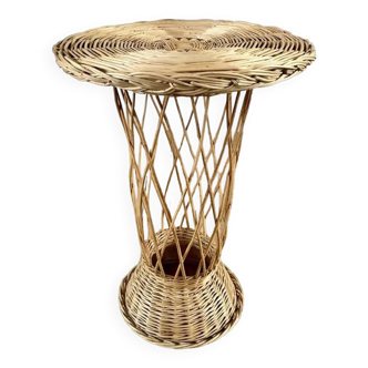 Table d'appoint en rotin / bambou années 60