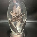 Glass and pewter vase
