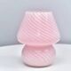 Lampe champignon verre rose
