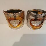 Pair of Murano glass sconces by Carlo Nason for Mazzega 70s