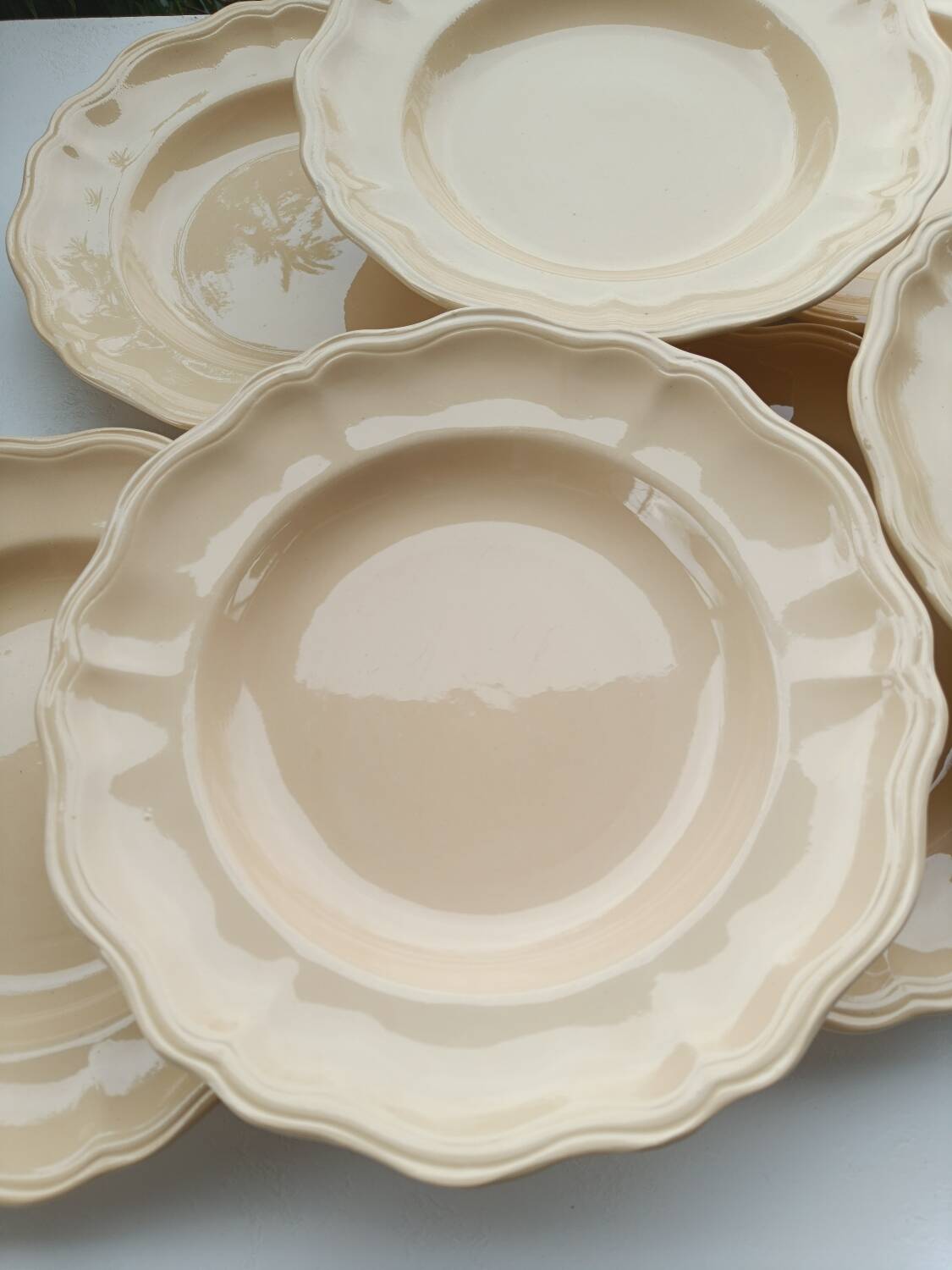 Sarreguemines ivory plates