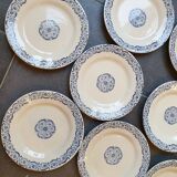 11 plates in opaque porcelain from Gien known as Terre de Fer