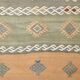 Tapis Kilim vert et crème 2x6, 63x180 cm