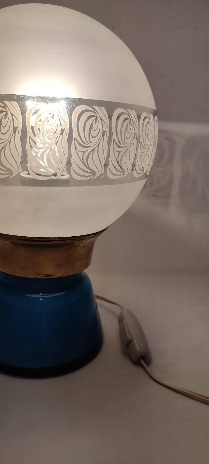 Lámpara de mesa de cristal. España, 1950s.