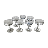 Lot of 7 glass of champagne engraved Crystal