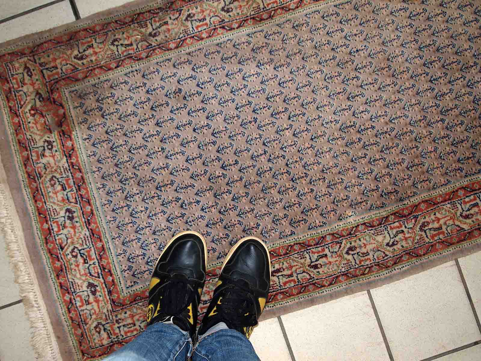 Vintage Indian Carpet Seraband handmade 74cm x 301cm 1970s, 1C813