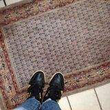 Vintage Indian Carpet Seraband handmade 74cm x 301cm 1970s, 1C813