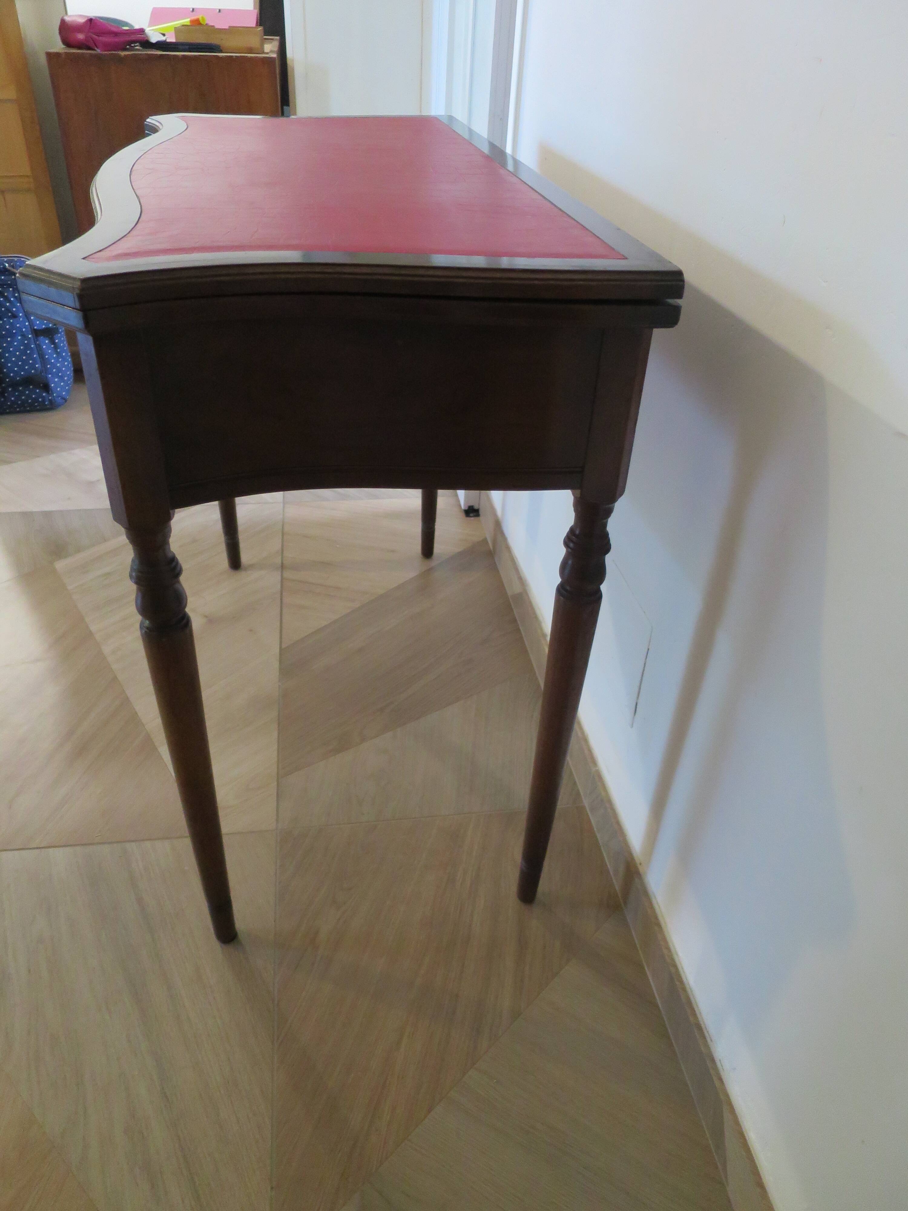 Table d’appoint extensible -Bureau-Années 80-Louis XV-teinte acajou