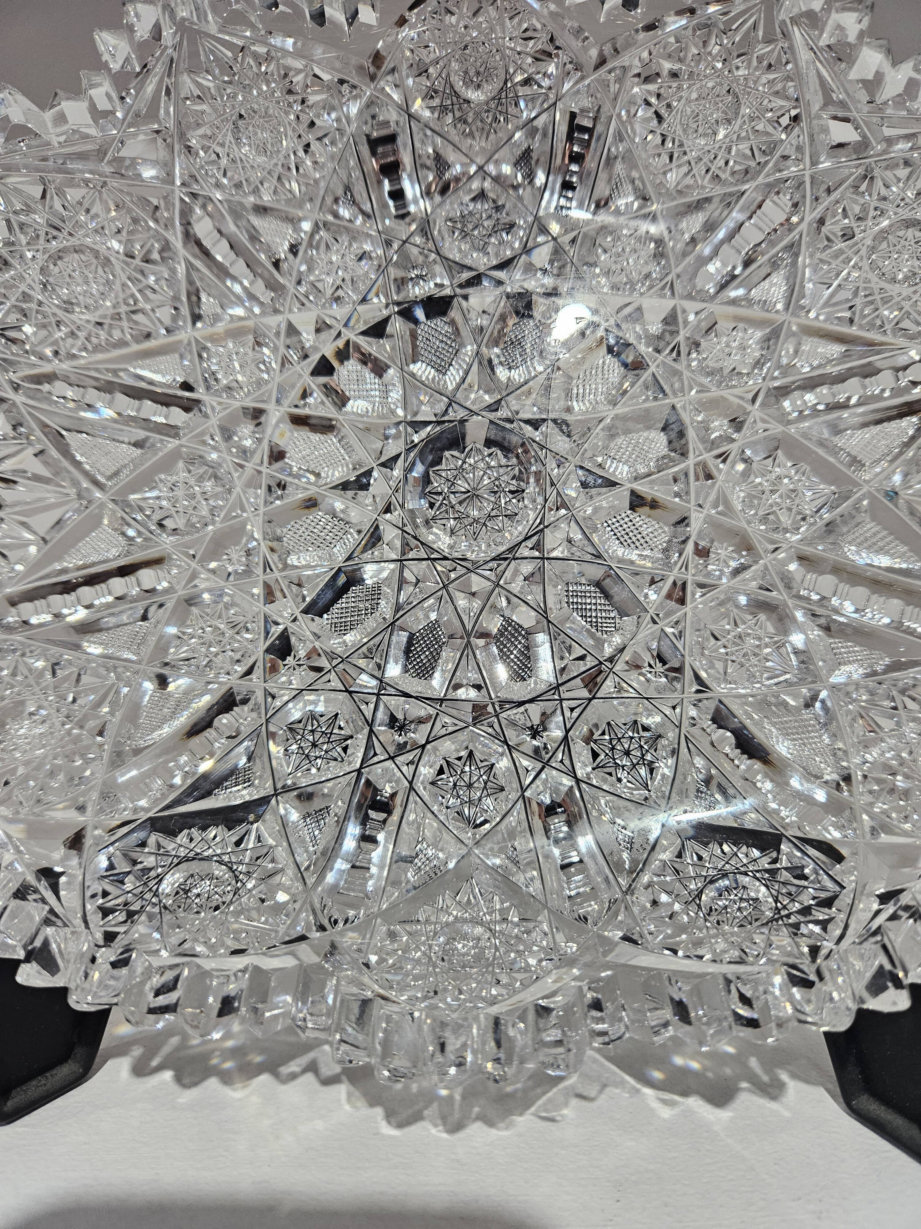Starry Pattern Crystal Bowl, American, American Brilliant Cut Glass, 1920s.