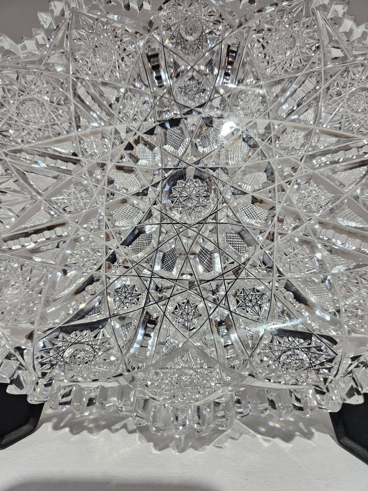 Starry Pattern Crystal Bowl, American, American Brilliant Cut Glass, 1920s.