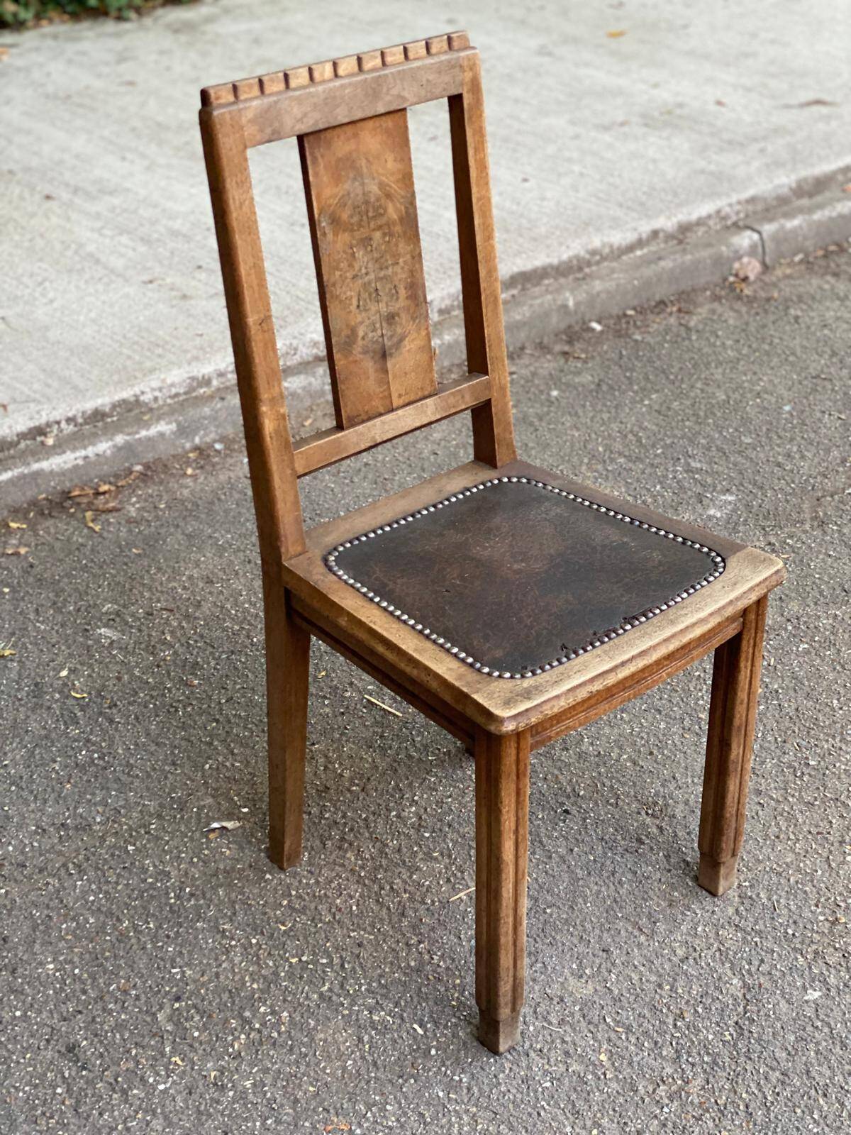 Art Deco chair in wood and brown