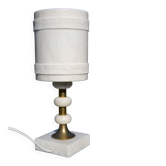 Lampe en albâtre blanc et laiton