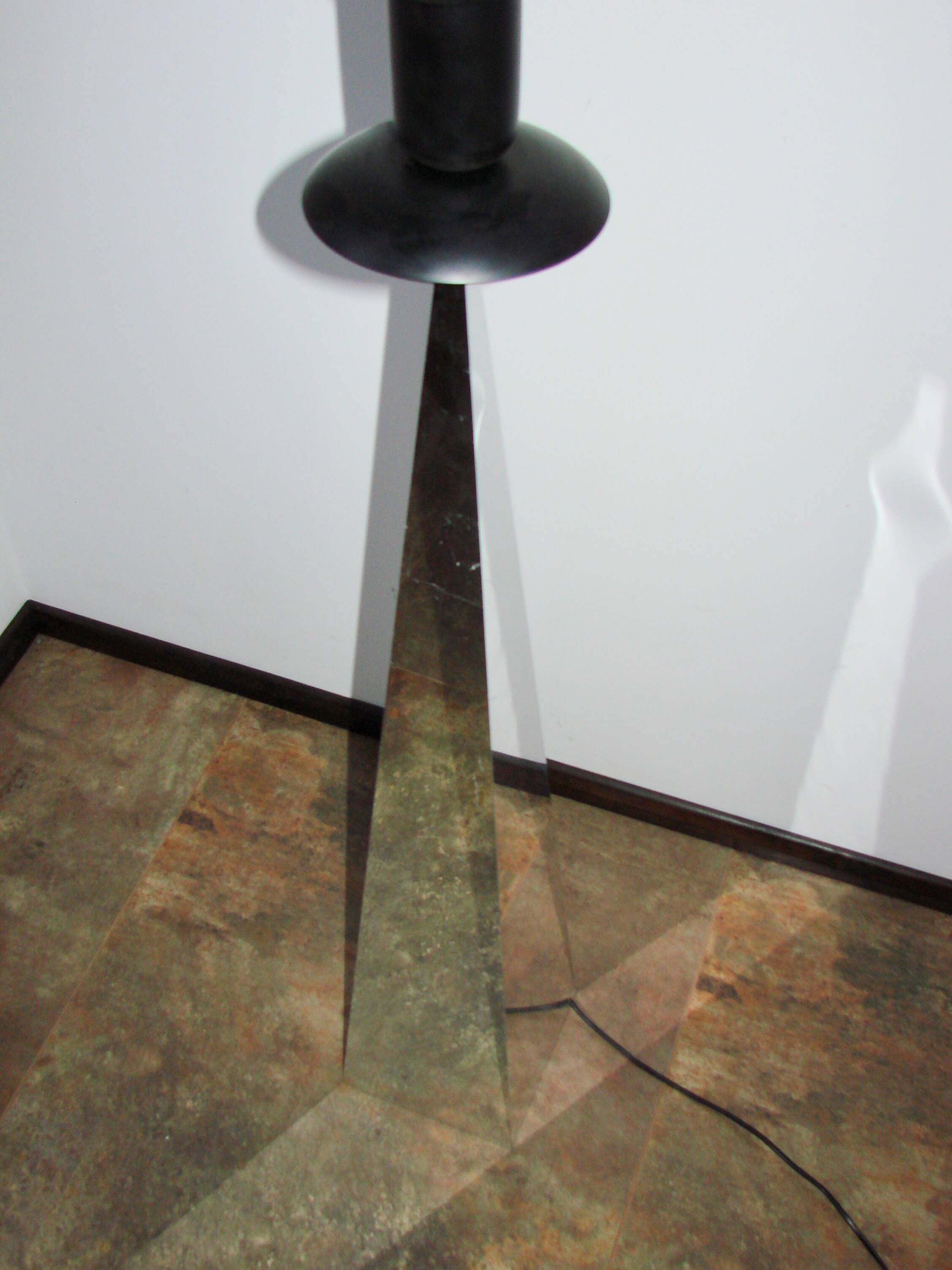 1990s floor lamp – metal and glass
