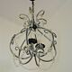 French Parisian Chic Black 3 Light Crystal Beaded 6 Sided Cage Chandelier 3620